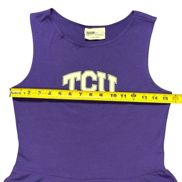 Y2K Ketch the Spirit TCU Game Day Mini Tank Dress Womens Purple White Medium - Picture 3 of 10